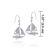 Sailboat Sterling Silver Hook Earrings